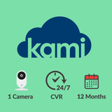 Kami Cloud - 1 camera - 7 days 24-7 CVR video history - 12 months